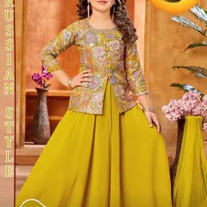 Beautiful embroidery coat with sarara pant in mehendi green color Womenswear size 22-38