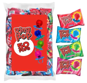 Ring Pop Candy, Easter Lollipops, 50 Ct Party Favors in Assorted Fruity Flavors - Full Size, Fun Hard Candy For Birthday Parties, Party Favors, Easter Basket Stuffers, Egg Fillers, Gifts for Kids