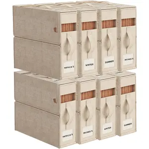 8 Pack Sheet Storage Organizer ( &  Size) with handle, Foldable Sheet Set Organizer for Linen Closet, Sheet Organizer for Blanket, Coverlet and Towel, Beige