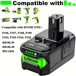 Ryobi 2 Pack 18V 8.0Ah Lithium-ion Battery Replacement for One+ P108 P107 P122 P102 P105 Cordless Power Tools High Capacity High Output Backup