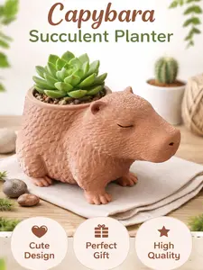 Capybara Succulent Planter 3D Printed Plant Pot Small Cactus Holder Desk Decor