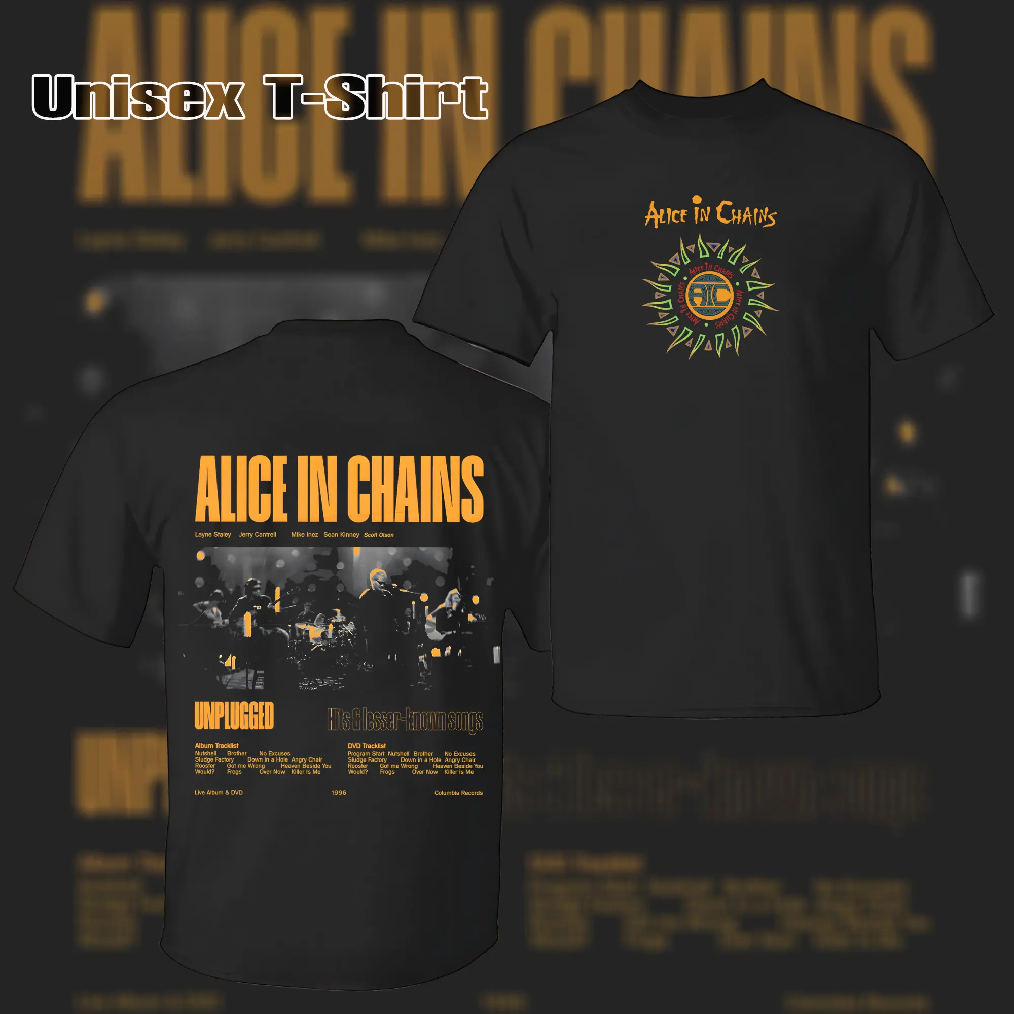 Retro Alice In Chains Unplugged 1996 Vintage Washed Tee , Alice In