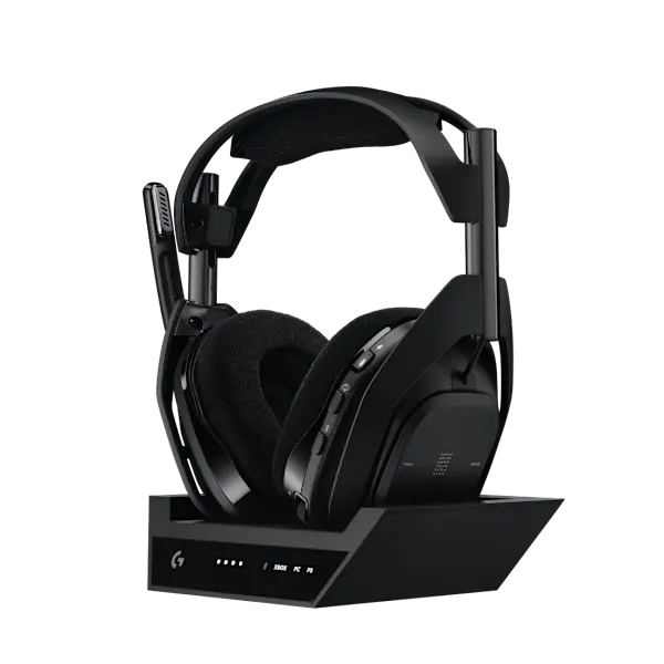 Logitech G Astro A50 X Omni-Platform Wireless Gaming Headset + Base Station for PS5, Xbox, PC - PLAYSYNC Video & Audio Switcher, HDMI 2.1 4K 120Hz VRR, <24 bit/48 kHz, 24hr Battery, 2.4GHz & BT, Black, Gaming Headsets