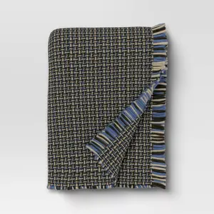 Woven Throw Blanket Neutral/Green/Blue - Threshold