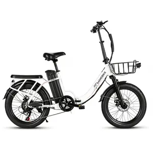 SAMEBIKE Smart Foldable Electric Bike with App Control | 800W Peak Motor, 48V 13Ah Removable Battery 100KM Range, 20"x3.0 Fat Tire Ebike for Adults with Cargo Basket & Rear Rack