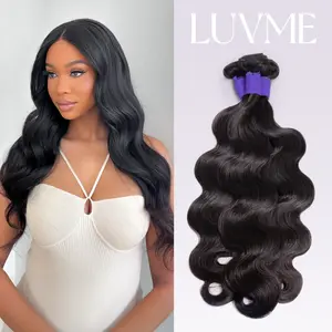 LUVME Upgraded 13A 100%  Virgin Remi Human Hair (100+/-5g) Dye. Perm. High-End Salon Hair Body Wave Deep Wave Silky Straight Messy Burmese Curl Bundle S+