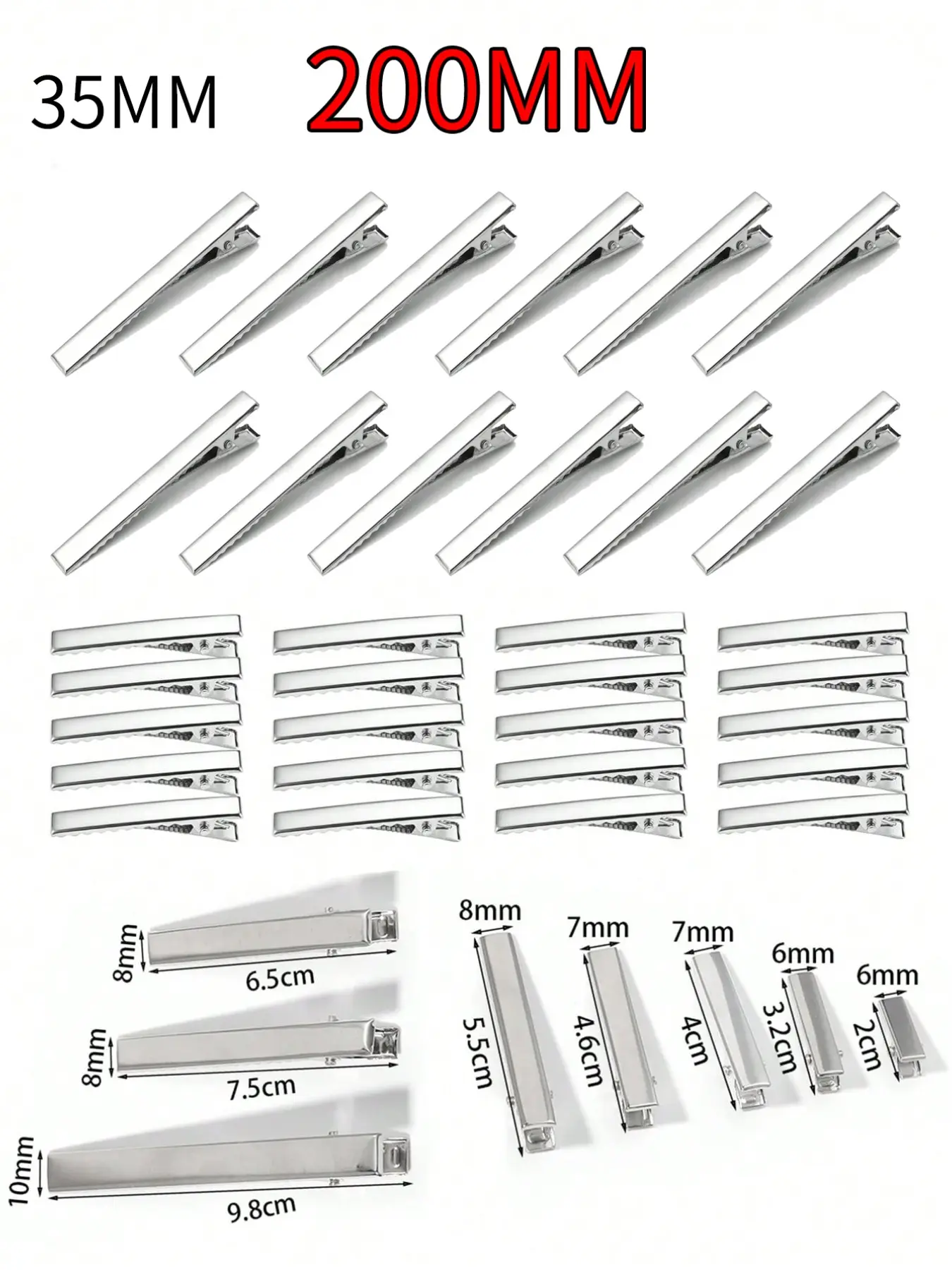 200pcs Duckbill Hair Clips Set for Women, Non-Slip Claw Clips, Various Sizes (3.5cm), Stylish and Practical Hair Accessories, Hair Clips for Styling