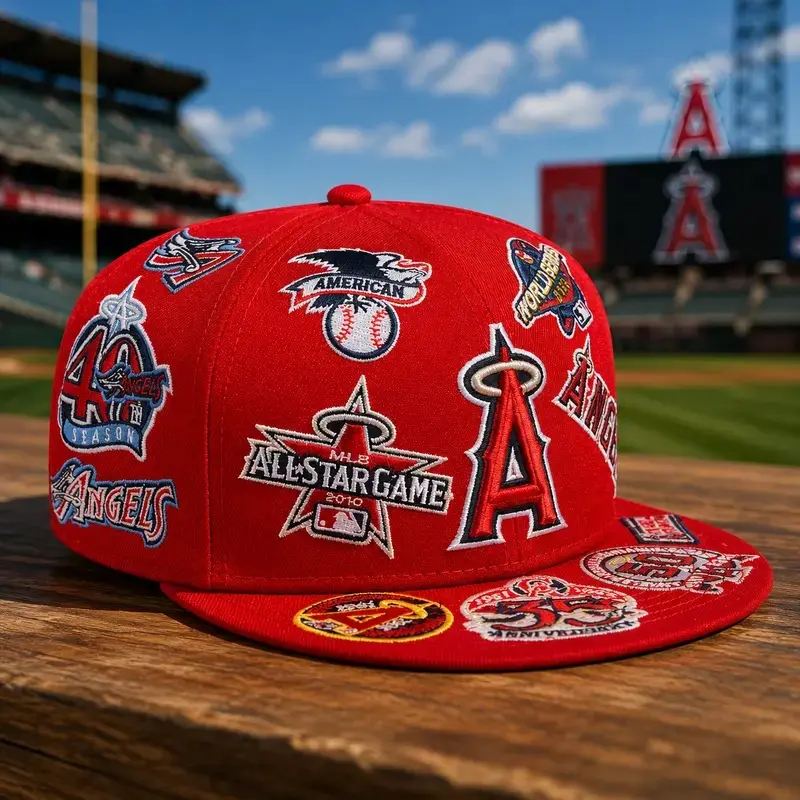 2026 Los Angeles Angels New Era All Over 59FIFTY Fitted Hat - Red