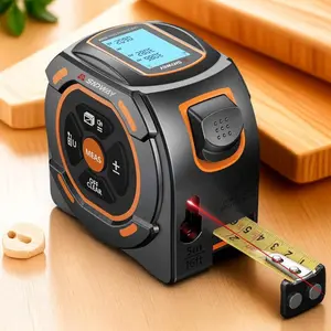 2 in 1 Laser Tape Measure, Portable Handheld Digital Laser Distance Meter, Handheld Electronic Measuring Tool for Home & Office