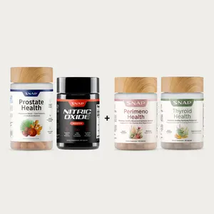 His & Hers Wellness Bundle - Prostate Health 90 ct + Nitric Oxide Booster 60 ct + Perimeno Health + Thyroid Health - Daily Wellness Support for Men & Women