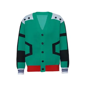 My Hero Academia Deku Green Knit Cardigan – Anime Cosplay Hoodie Sweater for Men | Cute Casual Aesthetic Outfit | Official Merch