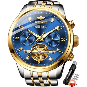 OUPINKE Mens Automatic Wrist Watch Luxury Diamond Self Winding Mechanical Waterproof Sapphire Crystal Date Watch