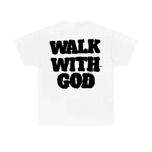 Christian Walk With God Tshirt, Casual Cotton, Trendy T-Shirts For Men & Women, Casual Shortsleeve Streetwear, Menswear Top T-Shirt For Men And Women