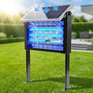 Outdoor 20W High-Power Rechargeable Electronic Mosquito Zapper Lamp, Waterproof Insect Killer with 3 Tubes, Dual Charging & 6000mAh Battery,summervibes
