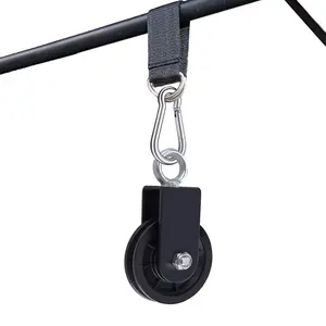Pulley, Silence Smooth Detachable Rotation Traction Wheel LAT Pulley System Attachment DIY Lifting Blocks Hoists for  Projects Clothesline Shop Lifts (3.54in)