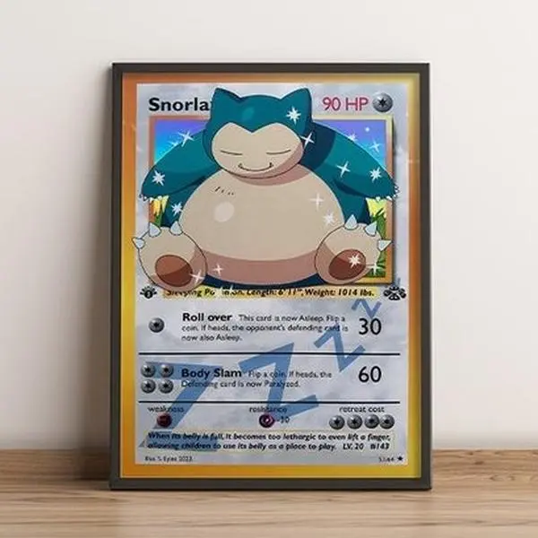 Snorlax Bathtub Series, Style Art, Premium Poster, Anime Wall Art, Unframed Decor