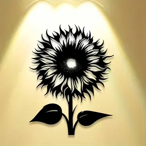 Sunflower Design Wall Art, Metal Wall Decor, Wall Hanging Decor for Home Living Room Bedroom, Home Decor, Room Decor, Bedroom Accessories, Stickers