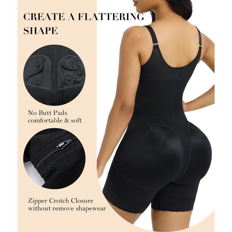 Women's Minimalist Basic Shaper: Nylon One-Piece - SHAPEFIT High-Waisted Shaper with tummy-tucking and butt-lifting features, zipper opening at the crotch, removable shoulder straps, nylon fabric