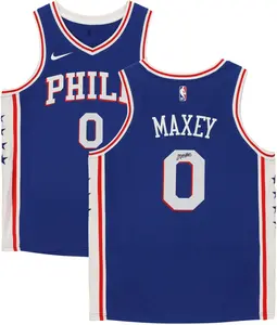 Tyrese Maxey Philadelphia 76ers Autographed Blue Icon Nike Swingman Jersey - Fanatics Authentic Certified