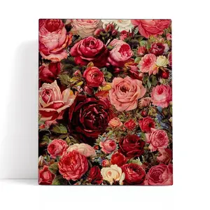 Paint by Numbers Kit for Adult, Romantic Red Roses, DIY Wall Art for Home Decoration, Handmade Craft, Meaningful Couple Keepsake, Gift, 40*50cm/16x20Inch