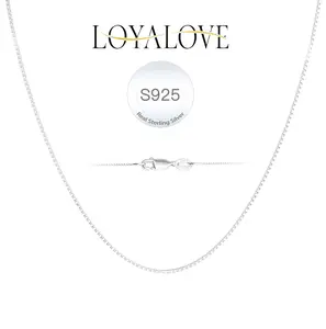 S925 Silver Sterling Silver Dainty Thin Box Chain Necklace for Women,Tarnish Resistant Waterproof Hypoallergenic,Lobster Claw Clasps outdoorfun