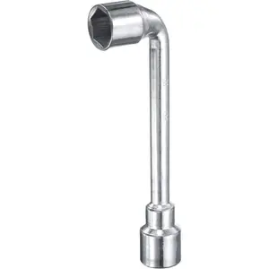 Shaped Angled Hex Socket Wrench 24mm 45# Steel Double Ended Metric 6 Point Tubular Socket Spanner for General Repairing, Pipeline, Bicycle Car Maintenance