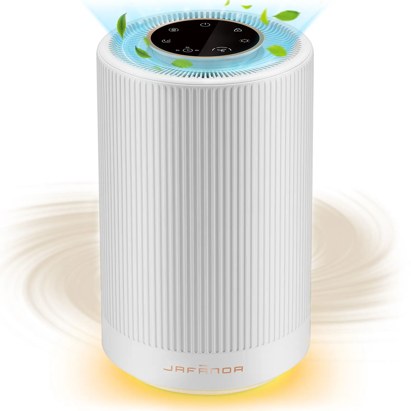 Jafända Air Purifier JF100 for home bedrooms up to 450 square feet with H13 HEPA air filter and 22 dB silent sleep mode, the air purifier eliminates allergens, smoke, dust, mold, pet dander, pollen and more