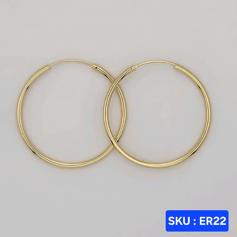 Beautiful Hoop Earrings 14k color 40mm 2n Laminated Gold Fashion Jewelry for Women Versatile Stylish Accessory Ideal for Various Occasions SKU : ER22