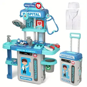 Deluxe Blue Doctor Playset for Youngsters Ages 3-5 - Includes Station with Stethoscope, Surgical Light & Costume - Realistic Pretend Play Toy Set for Boys & Girls, Doctor Toys