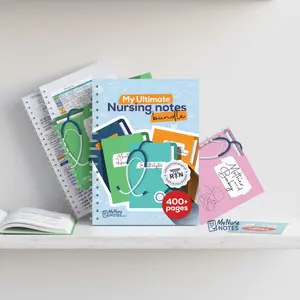 RN Handwritten Nursing Notes Notebook Bundle - 400+ Pages, Concise & Comprehensive, Designed for Nursing School Success