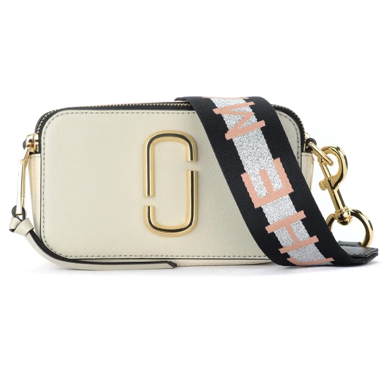 Marc Jacobs The Snapshot Small Camera Bag - New Dust Multi M0014146-089, Adjustable Strap, Exterior Back Pocket, Compact, Zip Closure, Leather, Lined Interior, Casual Wear, Multiple Slots