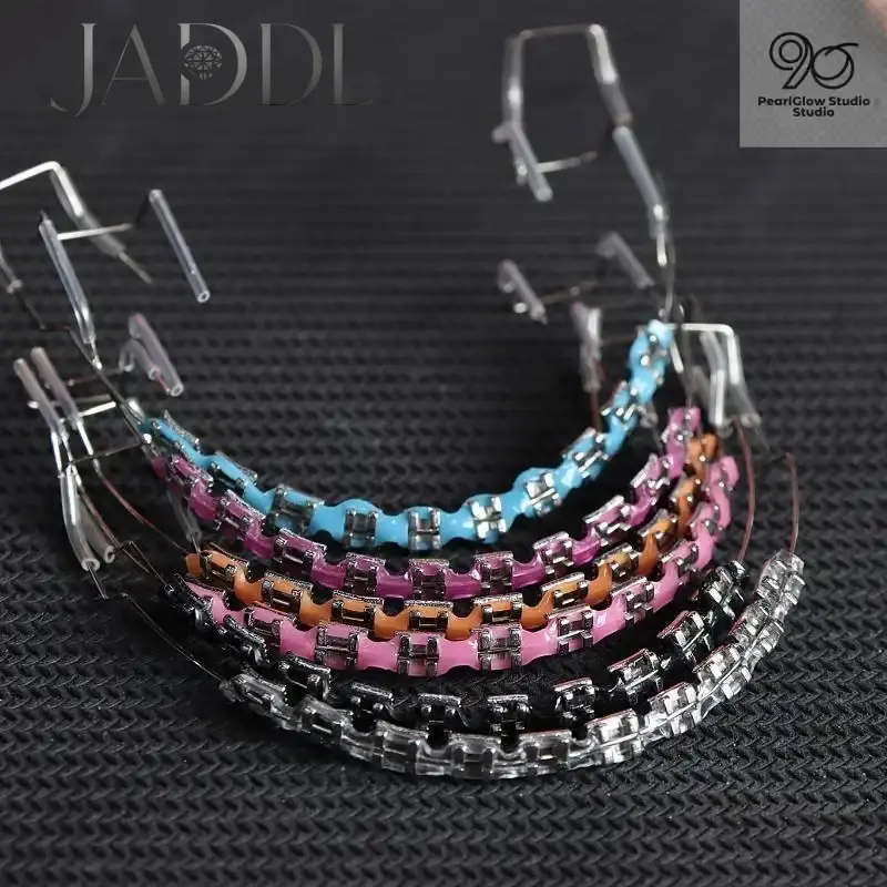 Temporary Braces 2-Piece Set Fashion Zipper Decoration Teeth, with Novel Upper and Lower Jaw Hs, Colorful Plastic Orthodontic Accessories Oral-JADDL