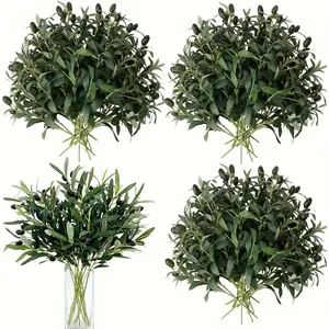 4/12 Piece Lifelike Olive Branches, Artificial Leaves for Home Decor and Wedding Arrangements, Perfect Party Gifts and Creative Presents, Artificial Plant Set