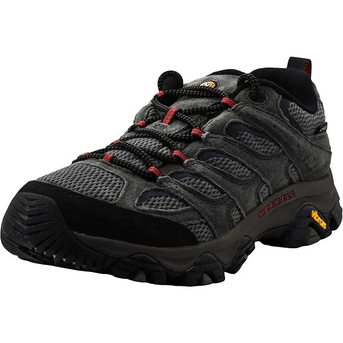 Merrell Men's Moab 3 Waterproof Hiking Shoe - Male Shoe with Mesh & Suede, Outdoor Hiking Design, Rubber Lug Sole, Water Resistance, Beluga J035843