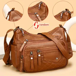 CuteCity Fashionable Large Capacity PU Multifunctional Crossbody Purse Bag for Women with Waterproof Adjustable Leather Shoulder Strap Anti-theft Zipper Closure Multi Pocket Design Ideal Daily Use Stylish Versatile Quilted Messenger Clutch