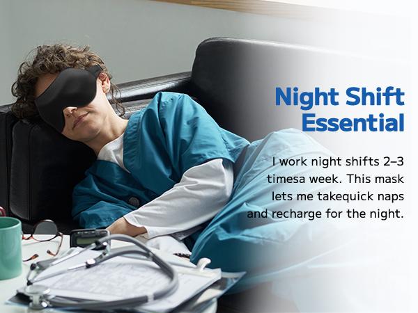 FACEMOON 3D Sleep Mask Light Blocking | Zero-Pressure Eye Cups for Night Shift Day Sleep | Lightweight Comfort | Night Routine