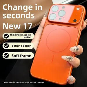 Instantly Transform into 17 Large Window Compatible with iPhone 16 Pro Max Phone Case Apple 17 Matte Anti-drop with Lens Protector 15