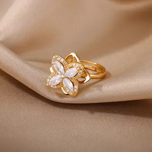 Petal Dreams Flower Petal Fidget Ring - Elegant Stainless Steel Design for Calming Anxiety & Discreet Fidgeting - Adjustable Comfortable Wear - 30-Day Warranty