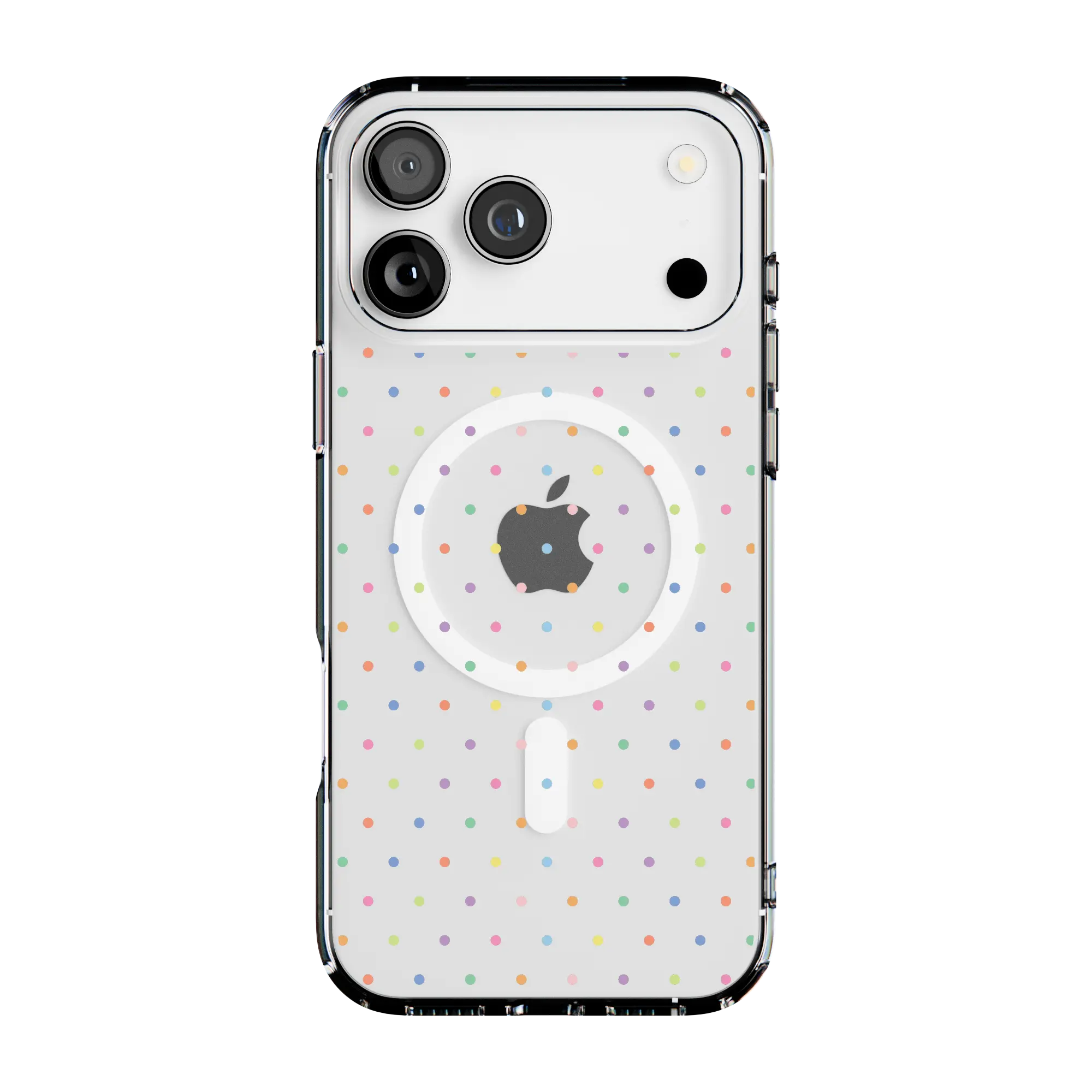 Casely iPhone 17 Pro Max Case | On the Dot | Rainbow Polka Dot | Clear Classic Ultra-Thin Design | Compatible with MagSafe