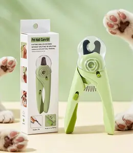 Pet nail clippers and trimmers with safety shields to avoid excessive cutting of toenails; Professional pet grooming nail clippers with nail files, suitable for small, medium, and large dog breeds