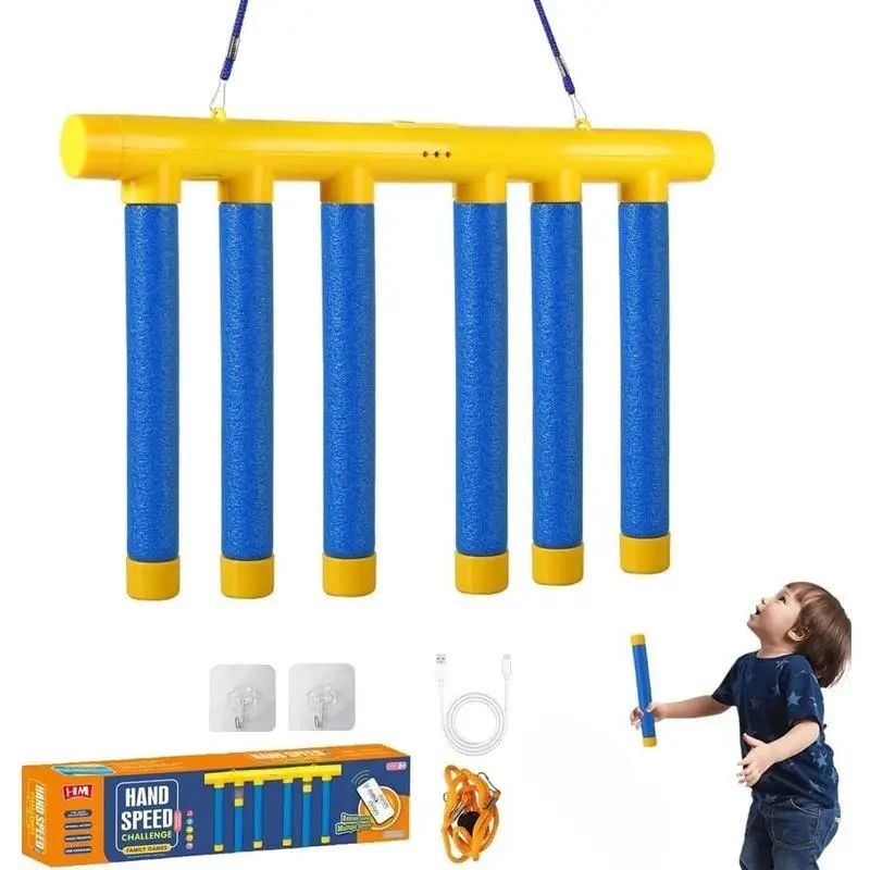 On-the-Go Reflex Training Game - 3-Speed RC Drop Sticks Toy for Travel & Home