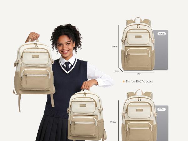 LOVEVOOK School Backpack for Teen Girls & College Students, Large Capacity Laptop Backpack with Water Bottle Holder, Lightweight Bookbag for School, Travel & Everyday Use