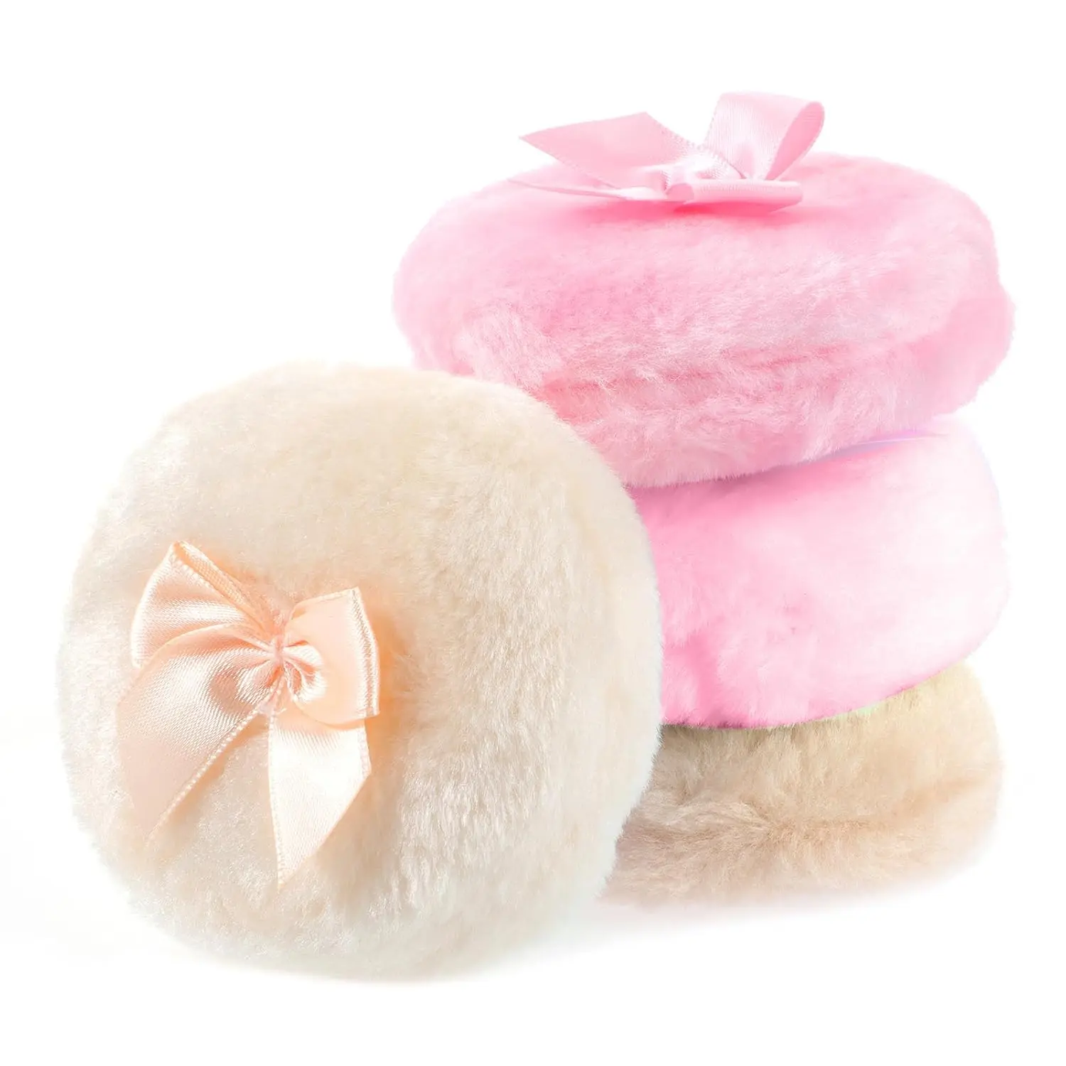 4 PCS Body Powder Puff, 3.5 Inch Dusting Powder Puff, Soft Washable Reusable Big Fluffy Dust Puffs for Wet Dry Makeup Face Body