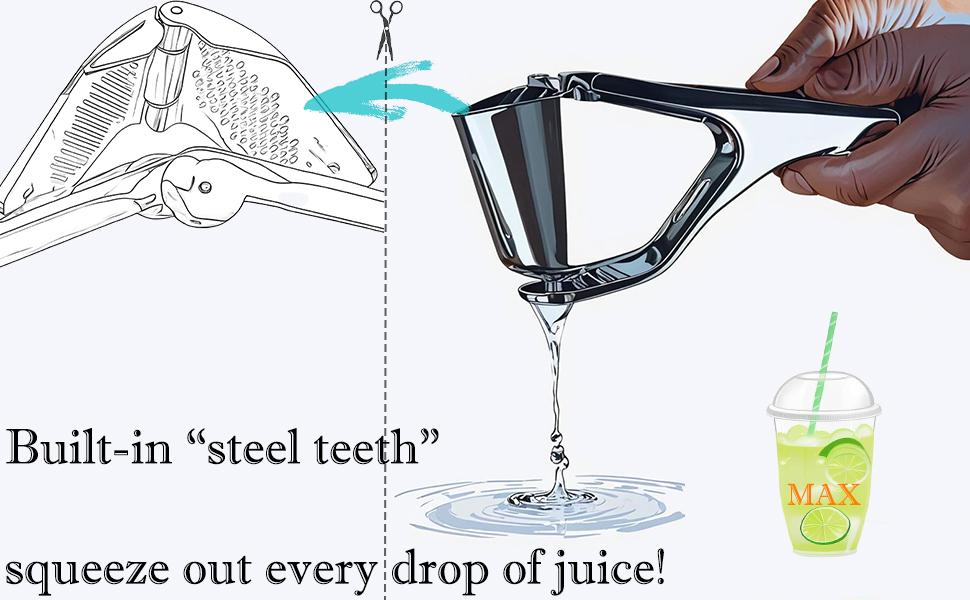 Stainless Steel Lemon Juice Squeezer – Heavy Duty Citrus Press, hand juicersqueezer, Manual Lemon Juicer, Handheld Fruit Juicer for Fresh Juice Lemon, Lime, Orange, Dishwasher Safe Kitchen Gadgets