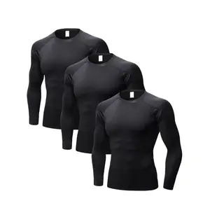 Men's Solid Round Neck Long Sleeve Thermal Underwear, Tight?Raglan Sleeve Crew Neck Top, Men's Sleepwear for Fall & Winter