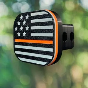 Orange Thin Line Flag 2" Tow Hitch Receiver Hidden Key Cover