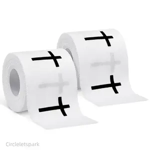 Christian Athletic Sports Tape 2In X 23Ft Jesus Cotton Cross Wrap Wrist Support for Soccer Football Baseball Gymnastics Boxing Flexible Sports Tape Ideal Church Gifts for Christian Athletes