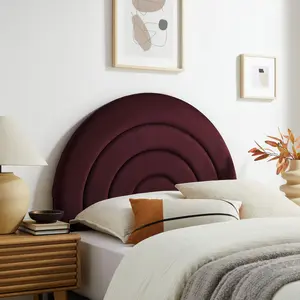 Solana Arched Performance Velvet Twin Headboard in Mulberry