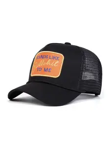 Unisex Bullshit Cartoon Mesh Baseball Cap, Adjustable Outdoor Sun Protection Hat, Casual Fitted Woven Fabric for Spring & Fall Travel, Outdoor Hats, Statement Cap