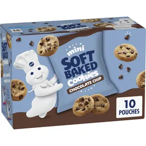 Mini Soft Baked Cookies, Chocolate Chip, Snack Bags, 10 ct